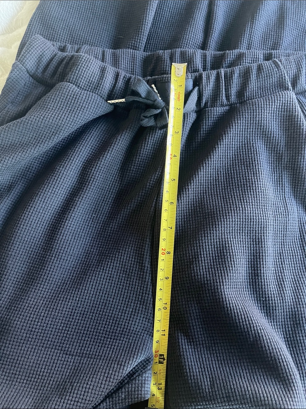 NWT- Navy Waffle-Knit Jogger Set — Relaxed Crewneck & Drawstring Pants - Picture 9 of 10